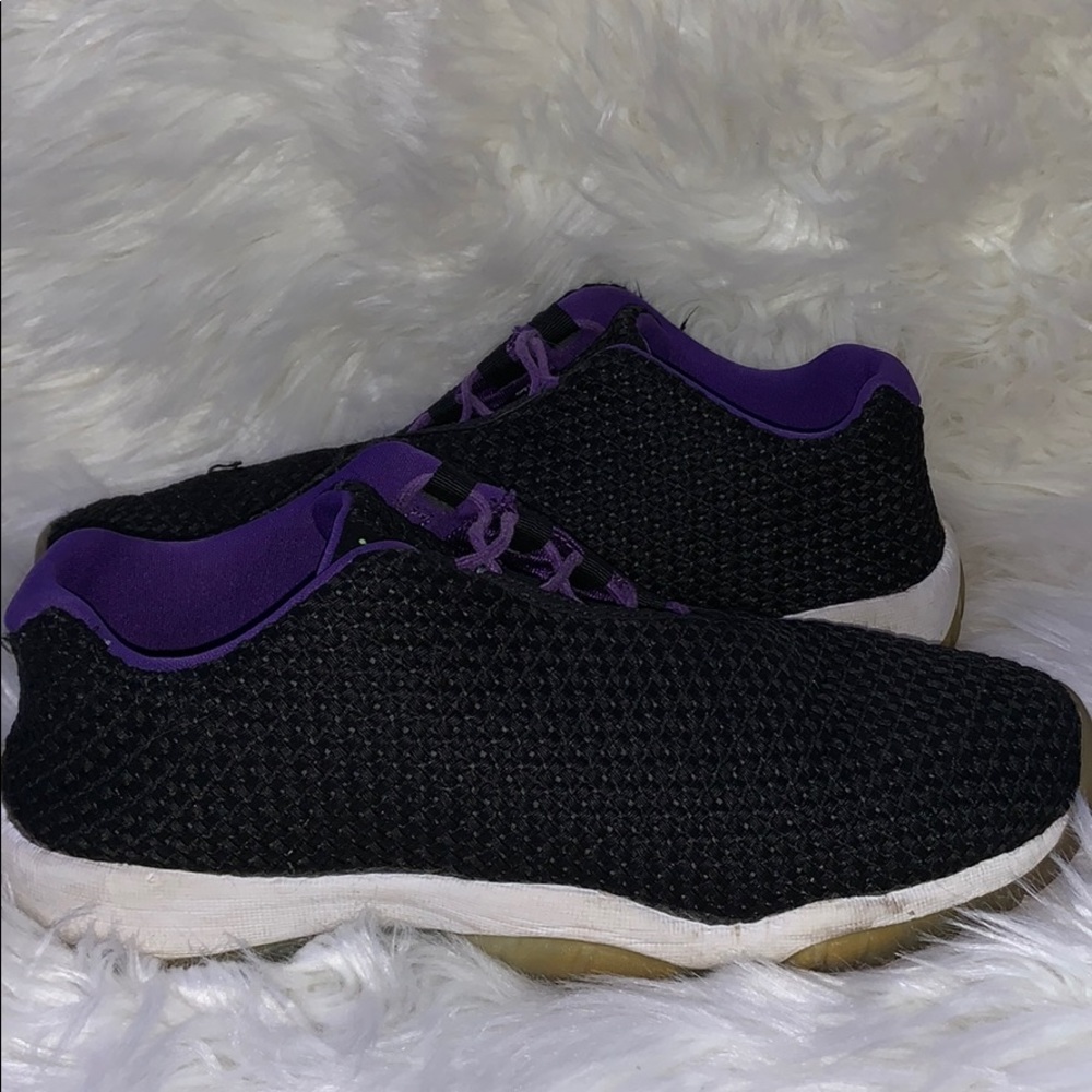 Black and purple Jordan’s